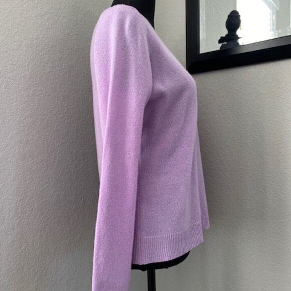 PECK and PECK Lilac Purple Cashmere V Neck Pullover Sweater Medium - Picture 5 of 11